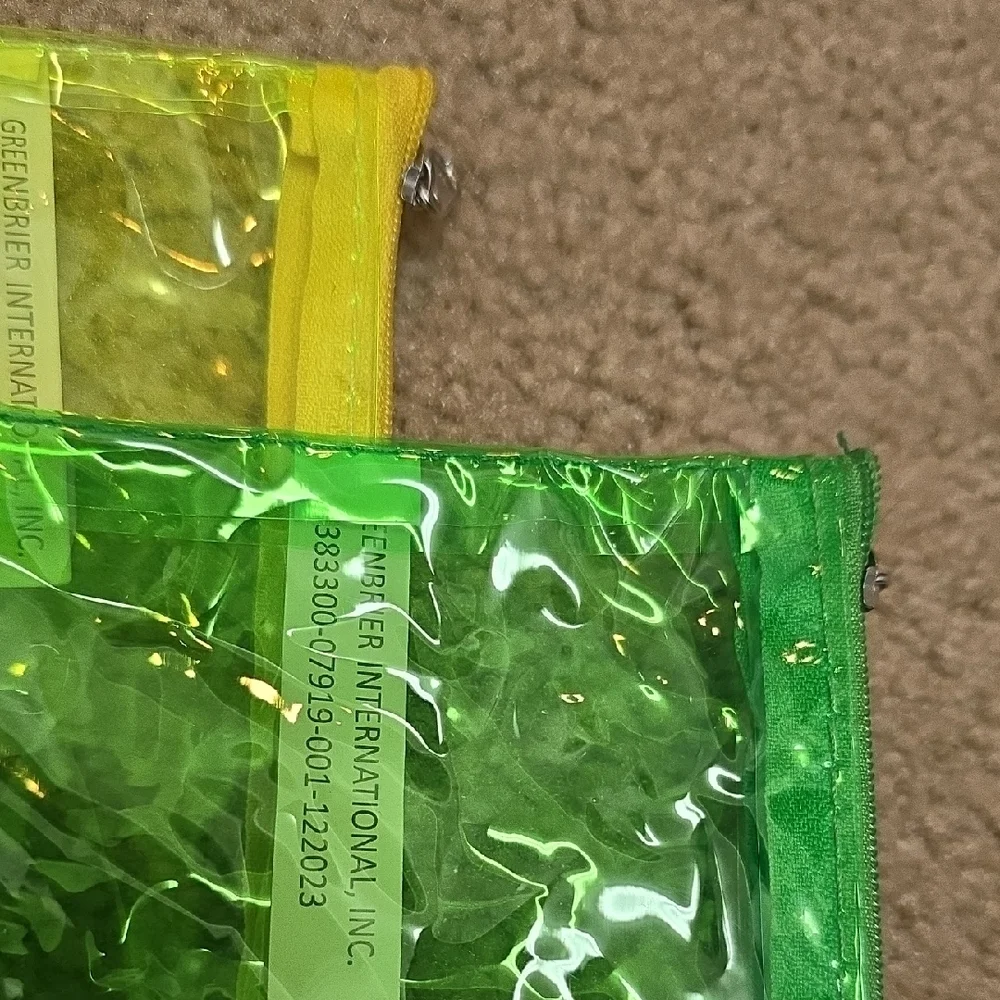 Green and Yellow Transparent Pouches